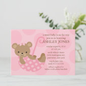 Invitation Baby shower Ours Umbrella (Debout devant)