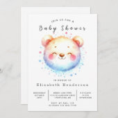 Invitation Baby shower Ours Unique Moderne (Devant / Derrière)