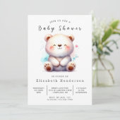 Invitation Baby shower Ours unique Whimsical (Debout devant)