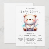 Invitation Baby shower Ours unique Whimsical (Devant / Derrière)