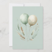 Invitation Baby shower Ours vert Sage (Dos)