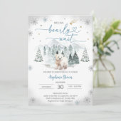 Invitation Baby Shower Ourseau Polaire (Debout devant)