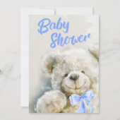 Invitation Baby shower ourson mignon (Devant)