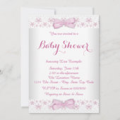 Invitation Baby shower Ourson Rose (Dos)