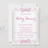 Invitation Baby shower Ourson Rose (Dos)