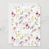 Invitation Baby shower ovale fleur sauvage et or (Dos)