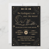 Invitation baby shower "Over the Moon" Céleste Lune et étoile (Devant)