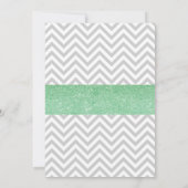 Invitation Baby Shower Paillette Chevron Eléphant Vert (Dos)