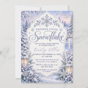 Invitation Baby Shower Paillette de Neige