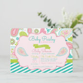 Invitation Baby shower Paisley (Debout devant)