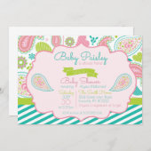 Invitation Baby shower Paisley (Devant / Derrière)