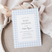 Invitation Baby shower Pale Blue En vichy Classic Boys