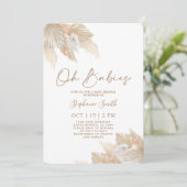 Invitation Baby shower Pampas Grass Twins (Debout devant)