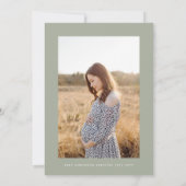 Invitation Baby shower pampas moderne élégant sage vert photo (Dos)