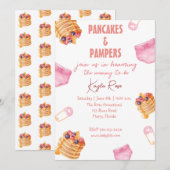 Invitation Baby shower Pampers et Pancakes (Devant / Derrière)