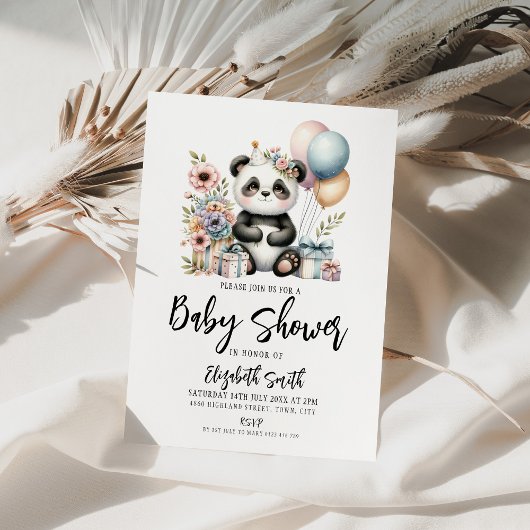 Invitation Baby shower Panda