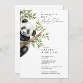 Invitation Baby shower Panda (Devant / Derrière)