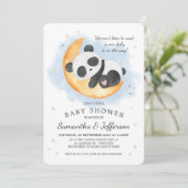 Invitation Baby shower Panda aquarelle (Debout devant)