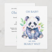 Invitation Baby shower Panda bébé personnalisé (Devant / Derrière)
