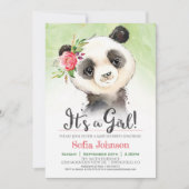 Invitation Baby shower Panda Girl (Devant)