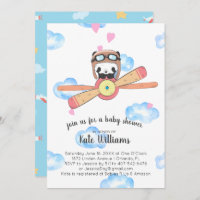 Invitation Baby shower Panda Pilot
