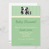 Invitation Baby shower Panda - Vert (Devant / Derrière)