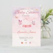 Invitation Baby shower papillon (Debout devant)