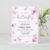 Invitation Baby Shower Papillon (Debout devant)