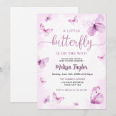 Invitation Baby Shower Papillon (Devant / Derrière)