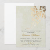 Invitation Baby shower papillon (Devant / Derrière)