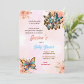 Invitation Baby shower papillon (Debout devant)