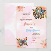 Invitation Baby shower papillon (Devant / Derrière)