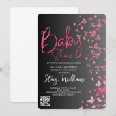 Invitation Baby Shower Papillon (Devant / Derrière)