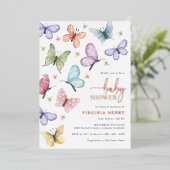 Invitation Baby shower papillon (Debout devant)