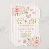 Invitation Baby shower papillon (Devant / Derrière)