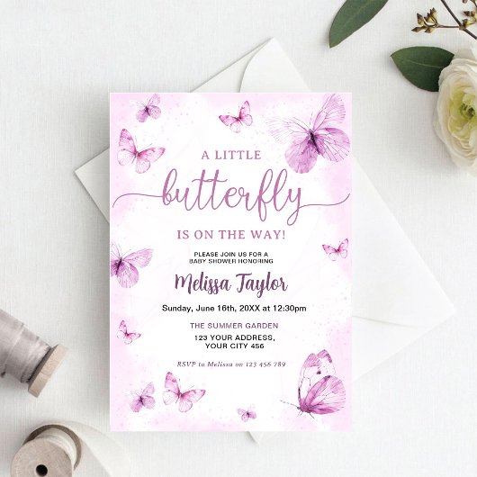 Invitation Baby Shower Papillon