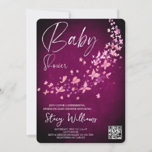 Invitation Baby-shower papillon
