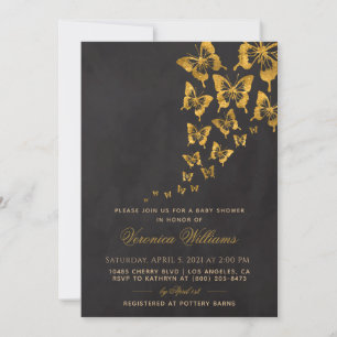 Invitation Baby shower papillon