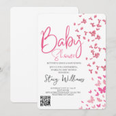 Invitation Baby-shower papillon (Devant / Derrière)