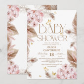 Invitation Baby Shower Papillon (Devant / Derrière)