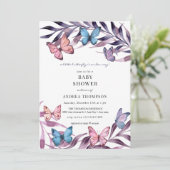 Invitation Baby Shower Papillon (Debout devant)