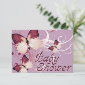 Invitation baby shower :papillon (Debout devant)
