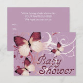 Invitation baby shower :papillon (Devant / Derrière)