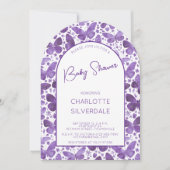 Invitation Baby shower papillon Aquarelle violet (Devant)
