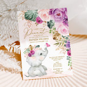 Invitation Baby shower papillon bleu-blanc à fleurs