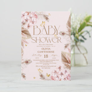 Invitation Baby Shower Papillon Bohème Fantaisiste