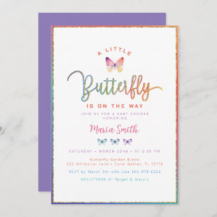 Invitation Baby shower papillon de printemps