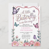 Invitation Baby Shower Papillon Fantaisiste (Devant)