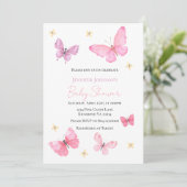 Invitation baby shower papillon, fille (Debout devant)