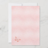 Invitation Baby shower papillon fille pampas rose luxe (Dos)